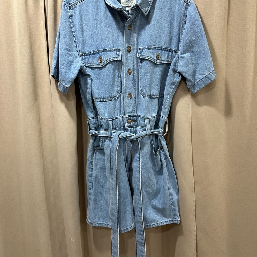 Denim Short Sleeve Romper